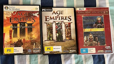 ASSORTED PC GAMES: AGE OF EMPIRES III AoE 3 Asian Dynasties Medieval II GOLD • $20