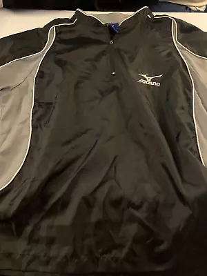 Mizuno Black YM Shirt Windbreaker 1/4 Zipper • $17.95