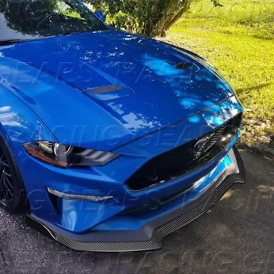 Fit 2018-2023 Ford Mustang Gt-style Carbon Style Front Bumper Body Kit Lip 3pcs • $86.95