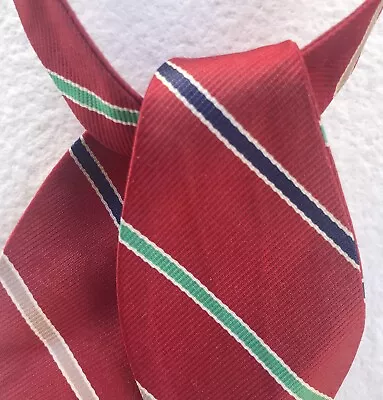 Vintage Adjustolox Bow Tie Red With Blue Green Stripe Self-Tie Adjustable 2” • $20