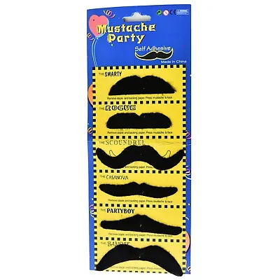 False Moustache Black Stick On Vintage Moustache Fancy Dress Hen Party Halloween • £2.63