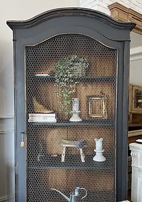 Antique French Armoire Bookcase / Linen Press / Cupboard • £995