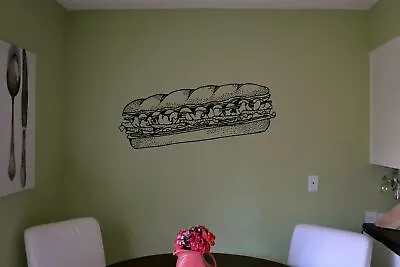 $27.99 • Buy Wall Vinyl Sticker Room Decals Mural Design Art Sandwich Food Kitchen Bo1383