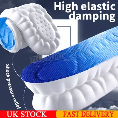 4D Cloud Technology Sports Insoles For Shoes Breathable Shock Absorption Cushion • £3.93