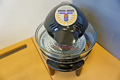 Andrew James 12-17 Ltr. Black 1400W Digital Halogen Oven Cooker With Accessories • £30