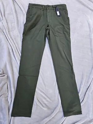 Civic By Taylor Stitch Men's Commuter Pants 32x36 Olive Chino Merino Wool NWT • $59