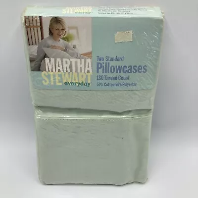 Vintage 1990s Martha Stewart Pillowcases Pale Green Kmart • $14.99