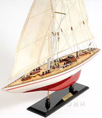 Painted Endeavour Yacht Wooden Model 24  America's Cup J Class Boat Sailboat • $217.99