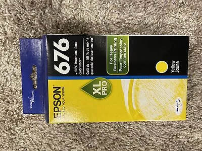2019 Epson 676xl Yellow Ink Cartridge High Yield T676xl420 Genuine Oem Sealed • $11.99
