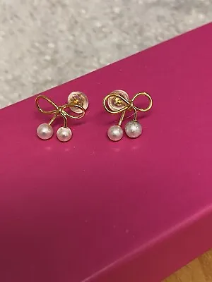 Akoya Pearls On A Bow Earring Made With Pearls From Mikimoto Brooch • $85.50