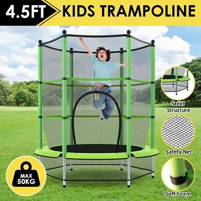 $999.99 • Buy 4.5ft Kids Upgrade Trampoline Round Trampolines Enclosure Safety Net Green