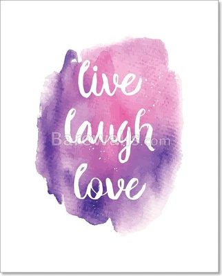 £88.99 • Buy Live, Laugh, Love Art Print, Poster, Decor | Scroll For More Sizes & Canvas.