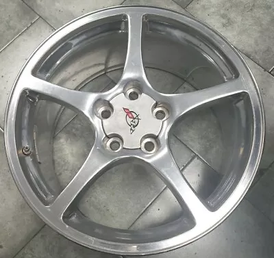 97-04 Corvette C5 Rear Wheel Rim Polished Aluminum 5 Spoke   18x9.5  778-S • $155