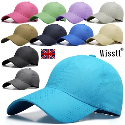 Mens Baseball Cap Summer Quick Dry Adjustable Sports Waterproof Womens Sun Hats • £5.99