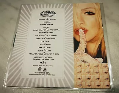MADONNA CD GHV2 PROMO ONLY UK In-House WEA Unmastered 15 Track Rare MINT • $240.46