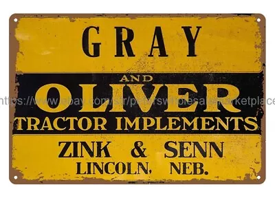 Gray And Oliver Tractor Implements Metal Tin Sign Mechanics Garage Ideas • $18.92