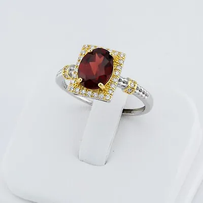 Natural Garnet Gemstone Ring In 925 Sterling Silver / Red Garnet Gemstones Ring • $24.99