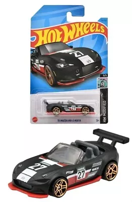 Hot Wheels 15 Mazda MX-5 Miata Black Toy Sports Race Car Vehicle Automobile   • $7.99