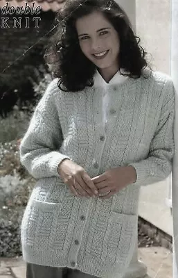 2527 Ladys Dk Cable & Textured Cardigan Knitting Pattern 34 - 44  Copy • £3.49