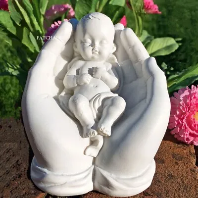 £10.95 • Buy HEAVENS BABY ANGEL In Hands Statue Memorial Ornament Garden Figurine