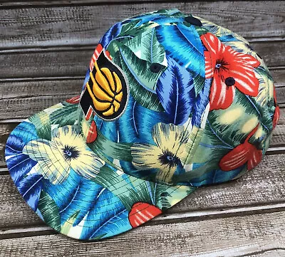 Indiana Pacers Snapback Hat Tropical Hawaiian Mitchell And Ness • $25