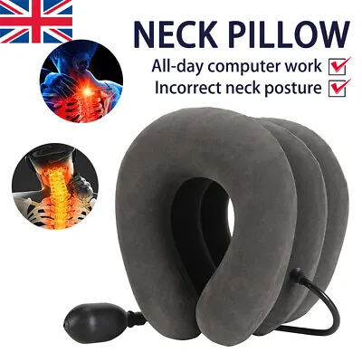 Cervical Neck Traction Device Collar Brace Support Pain Relife Stretcher Therapy • £12.72