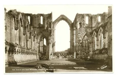 The Choir And East Window Fountains Abbey Yorkshire. Real Photo Postcard • £2