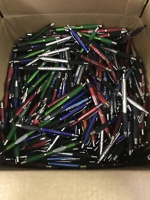 Bulk Lot Of 100 Pens - Misprint Plastic Retractable Ball Point Pens With Stylus • $24.49