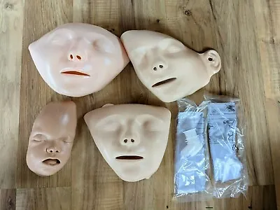 $31.49 • Buy Lot Of 4 American Red Cross CPR Replacement Faces & 2 Airway Lung Bags