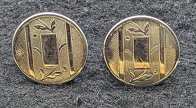 Vintage Cufflinks Art Deco Round Flower Square Patterned Etched • $7.26