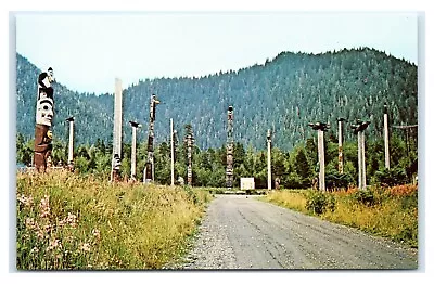 Postcard Saxman Indian Village Near Ketchikan Totem Poles AK Alaska  E4 • $2.99