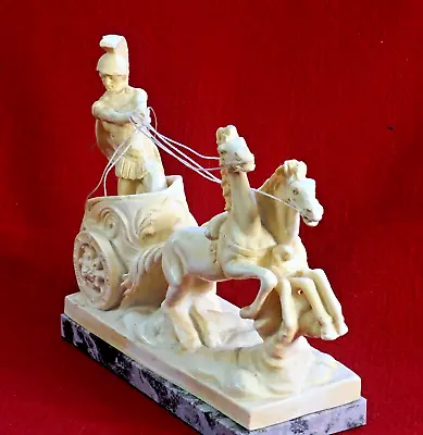 A. Santini Italy Roman Gladiator Chariot Horses Sculpture • $39.95