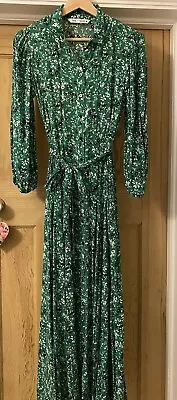Zara Green Floral Shirt Dress. Size 8 • £7.99
