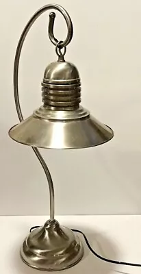 VTG Nickel Plated(?) Hanging Light Table Lamp 26  Tall 10  - Opening Diameter • $50.97