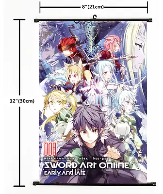 Anime Sword Art Online Kirito Asuna Wall Poster Scroll Home Decor Cosplay 2213 • $5.12