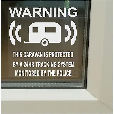 Caravan Alarm Stickers Police Monitored GPS Tracking Signs Warning Security  • £1.99