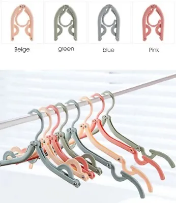 4 Portable Travel Hangers - Foldable & Collapsible Clothes Hangers For Packing • $7.50