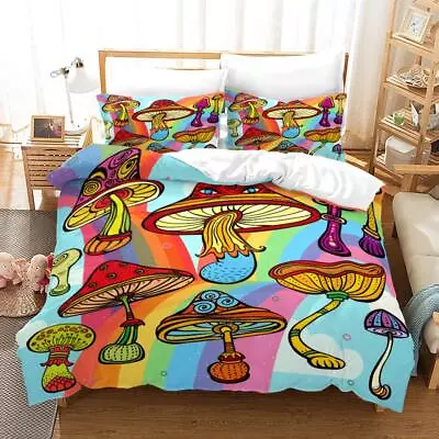 Magic Mushroom Quilt Duvet Cover Set Fantastic Bedspread Single Double King Size • £37.75