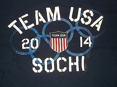 $12.59 • Buy 2014 TEAM USA Sochi Winter Olympic Games  T Shirt Sz XXL 2XL Russia 100% Cotton
