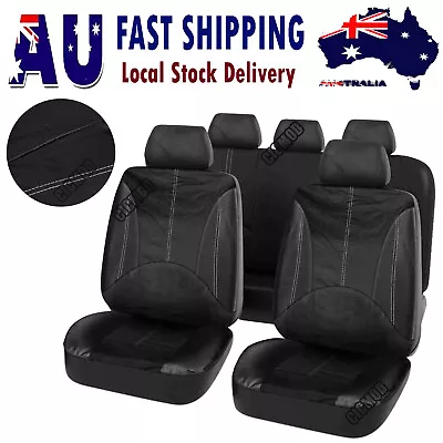 $32.99 • Buy Universal Car Seat Cover Auto SUV Van Front Rear 5-Seats Cushion Full Set Black