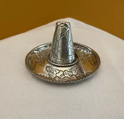 Vintage 3.25  L. Maciel Mexican .925 Sterling Sombrero Ring Tray 46g. Approx. • $159