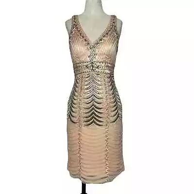 VTG 90s Sue Wong Beaded Flapper Cocktail Dress Sz 4 • $44
