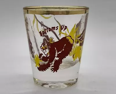 Vintage Novelty Monkey Ape Shot Glasses Bar Bottom Up Federal Terrier • $9.50