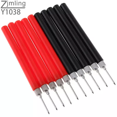 10pcs Test Probes Pin Insulation Piercing Needle Multimeter Test Probe Red Black • $8.99