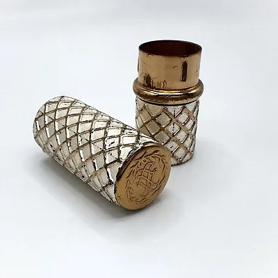 Vintage Revlon Gold Metal Lipstick Tube Diamond Cross Hatch Pattern • $19.99