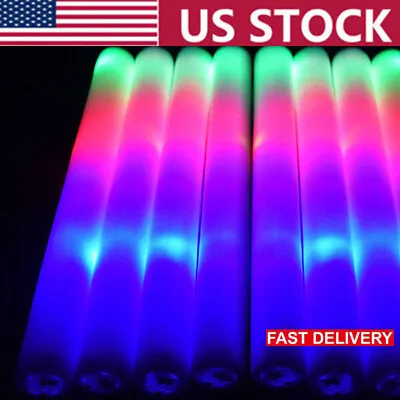 $419.23 • Buy 100-600PCS Light Up LED Soft Foam Sticks Wands Rally Flashing Glow Party Rave US