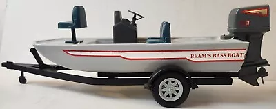 Vintage 1987 Jim Beam Beam's Bass Boat Whiskey Decanter With Trailer • $15