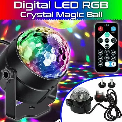 £13.99 • Buy LED Disco Ball RGB Stage Light Club DJ Wedding Party Dance Rotating Light Remote