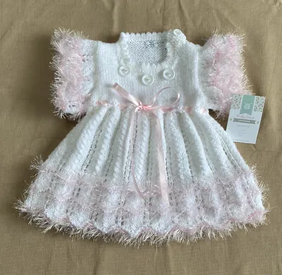 £12 • Buy Handknitted Baby Dress 0-3 Months