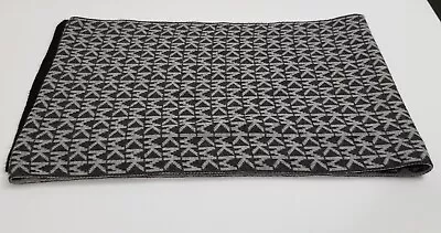 MICHAEL KORS Black/Gray MK Logo Monogram Knit Scarf Signature Jet Set 67” • $24.99